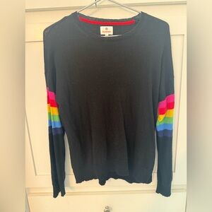 Sundry Black Cashmere/Wool with Rainbow Stripes